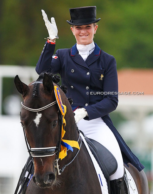 Morgan Barbançon and Sir Donnerhall II had planned on competing at the 2021 CDI Ornago but were forced to return after EHV-1 tests returned positive on several horses from her barn :: Photo © Astrid Appels