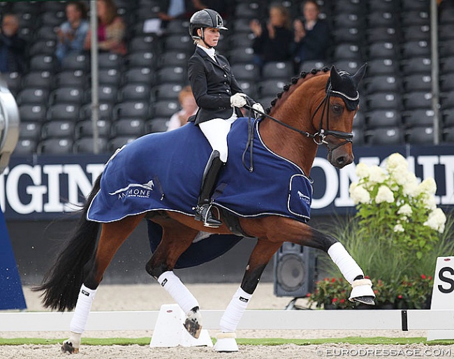 Eva Möller and Valverde at the 2010 World Young Horse Championships in Ermelo :: Photo © Astrid Appels