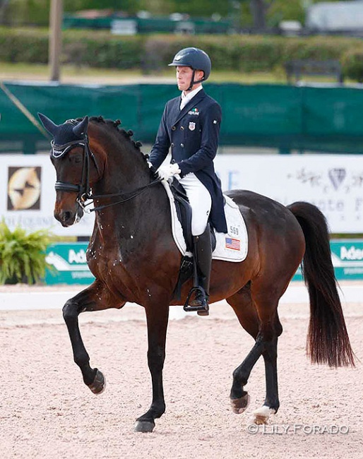 Benjamin Ebeling and Illuster van de Kampert at the 2021 CDI Wellington :: Photo © Lily Forado
