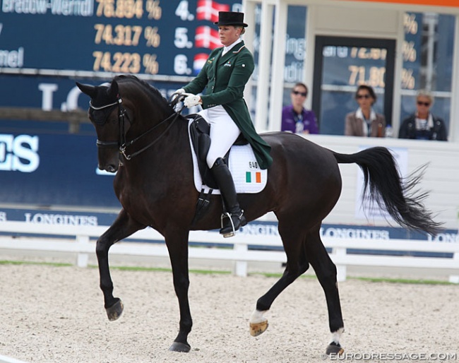 Ireland’s Heike Holstein on the home bred Sambuca (by Samarant) at the 2019 European Championships :: Photo (c) Astrid Appels