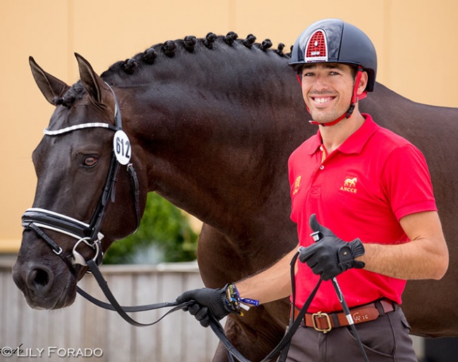 Guillermo Garcia Ayala and Poeta de Susaeta at the 2018 World Young Horse Championships :: Photo © Astrid Appels