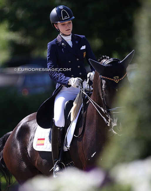 Natalia Bacariza Danguillecourt on Yeguada de Ymas' Hanoverian gelding Dhannie (by Don Crusador) at the 2021 CDIO-YR Hagen :: Photo © Astrid Appels