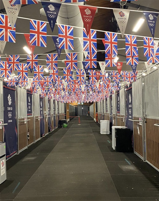 The British have prepared their stable tract at the Baji Koen Equestrian Park in Tokyo