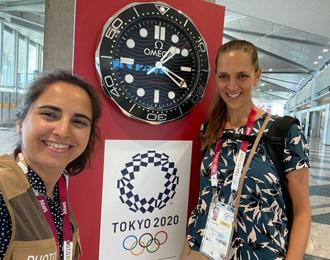 Lily Forado and I hanging out at the MPC of the 2021 Olympics in Tokyo