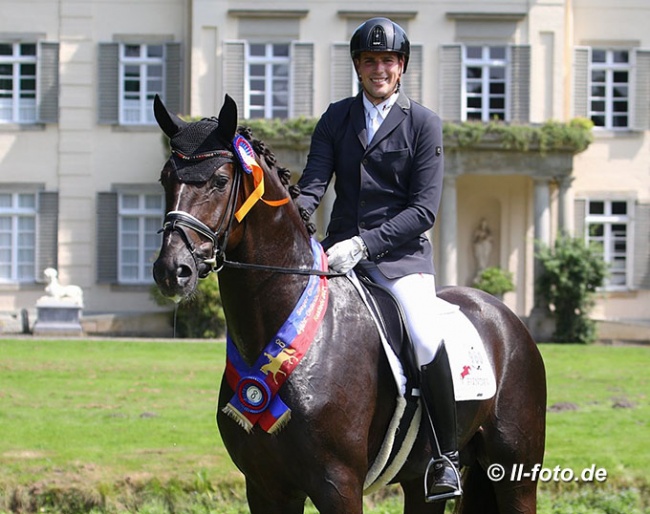 Frederic Wandres and Fashion Prinz at the 2021 Oldenburg Young Horse Championships in Rastede :: Photo © LL-foto
