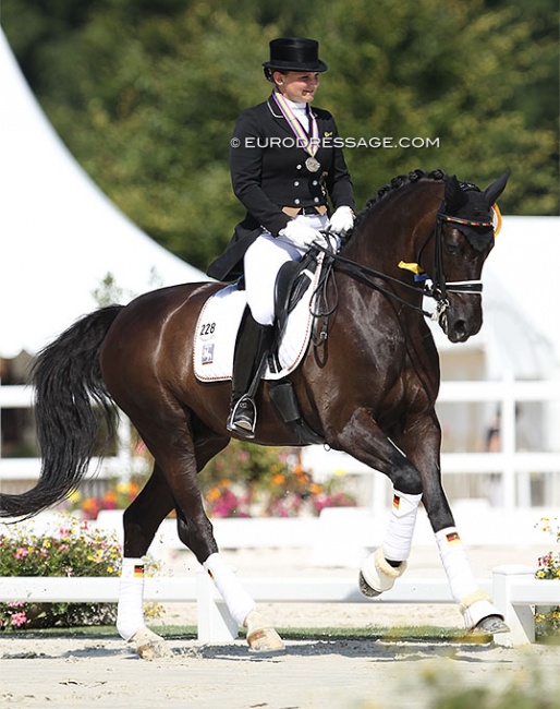 Juliette Piotrowski and Sir Diamond win double silver and bronze at the 2013 European Young Riders Championships :: Photo © Astrid Appels
