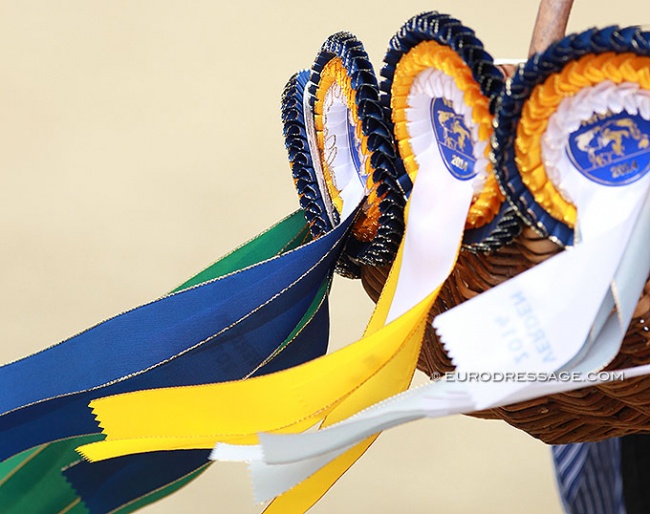 Ribbons for the World Young Horse Championships in Verden in 2014 :: Photo © Astrid Appels