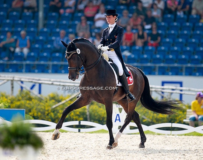 Birgit Wientzek-Pläge and For Compliment at the 2015 European Dressage Championships in Aachen :: Photo © Astrid Appels