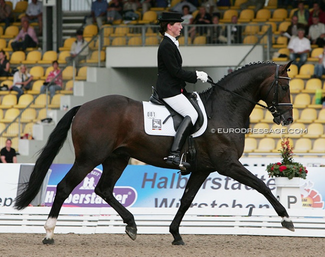 Nicole Kochskämper and Danone I at the 2006 World Young Horse Championships in Verden :: Photo © Astrid Appels