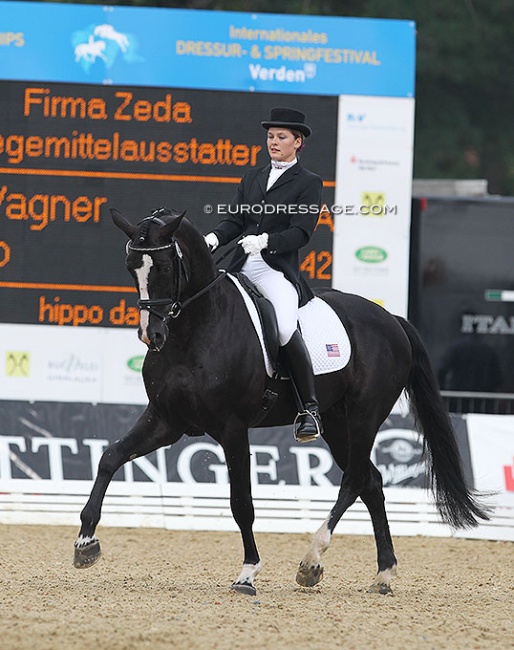 Emily Miles and Wakeup at the 2010 World Young Horse Championships :: Photo © Astrid Appels