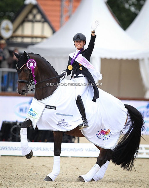 Jessica von Bredow-Werndl and Dalera win triple gold at the 2021 European Dressage Championships :: Photo © Astrid Appels