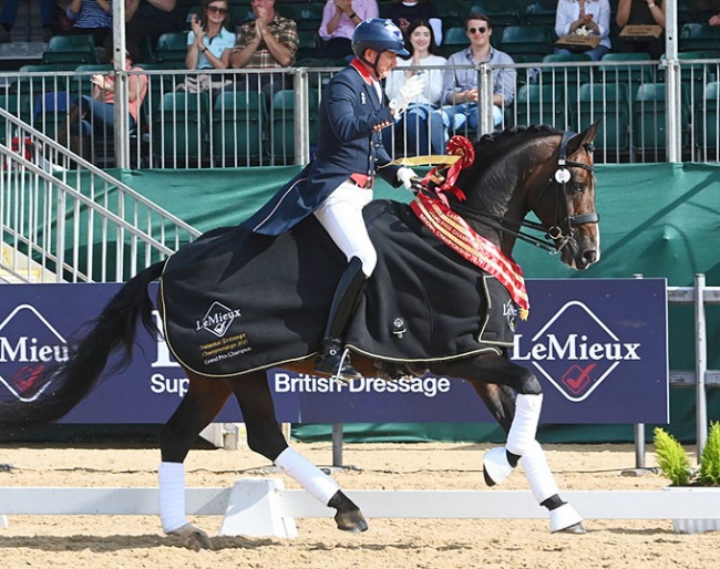 Gareth Hughes and KK Dominant win the Grand Prix at the 2021 British dressage championships :: Photo © Kevin Sparrow