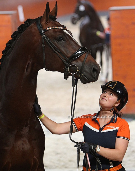 Jeanine Nieuwenhuis at the 2021 World Young Horse Championships :: Photo © Astrid Appels