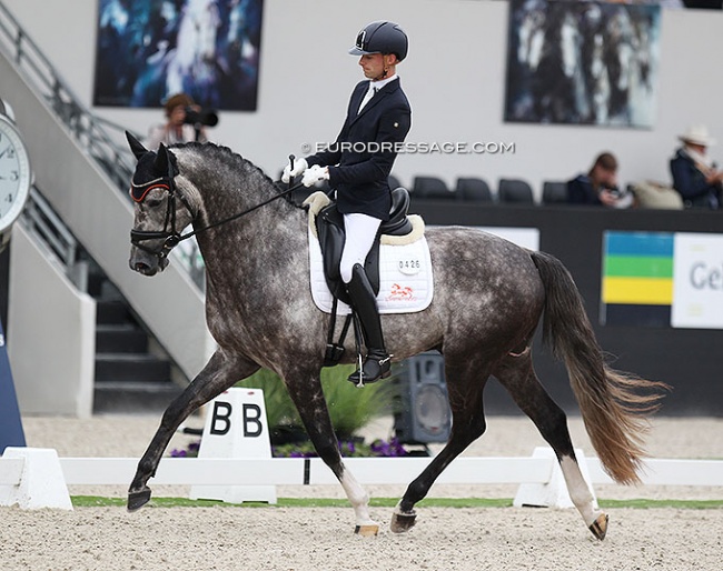 Dirk-Jan van de Water and Sport Pro Horses' Konfucius at the 2019 World Young Horse Championships in Ermelo :: Photo © Astrid Appels