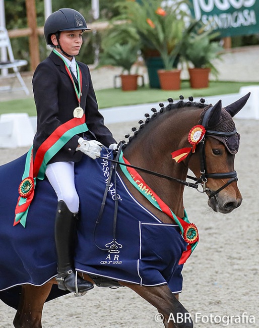 Francisco de Moura Braz and Der Kleine Choco Boy win the pony division at the 2021 Portuguese Dressage Championships :: Photo © ABR Fotografia