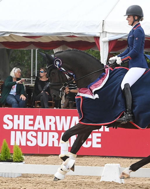 Charlotte Dujardin on the 4-year old Mon Amour at the 2021 British Young Horse Championships :: Photos © Kevin Sparrow