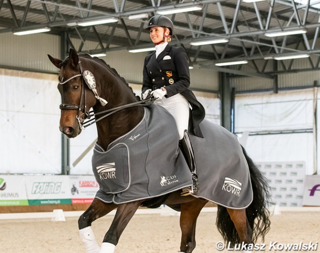 Jessica von Bredow-Werndl and Ferdinand BB win the world cup qualifier at the 2021 CDI-W Zakrzow :: Photo © Lukasz Kowalski