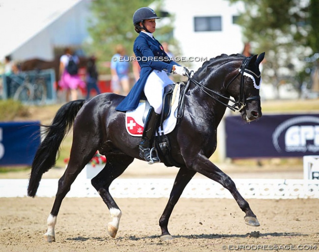 Meilin Ngovan on Dream of Night Fluswiss CH at the 2018 European Junior Riders Championships :: Photo © Astrid Appels