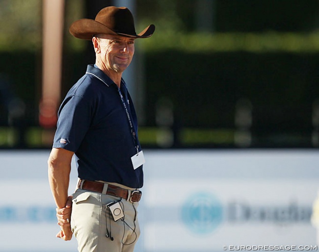 Lars Petersen coaching at the 2019 CDI Wellington :: Photo © Astrid Appels
