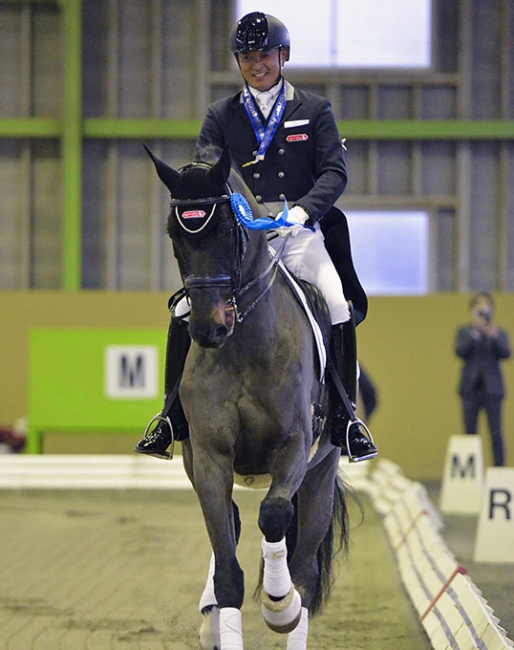Kiichi Harada and Fairytale S win the 2021 Japanese Grand Prix Championships :: Photo © Japan Equestrian Federation