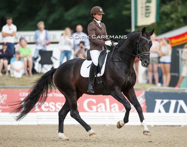 Alizee Roussel and Quaterbold at the 2015 World Young Horse Championships in Verden :: Photo © Dirk Caremans