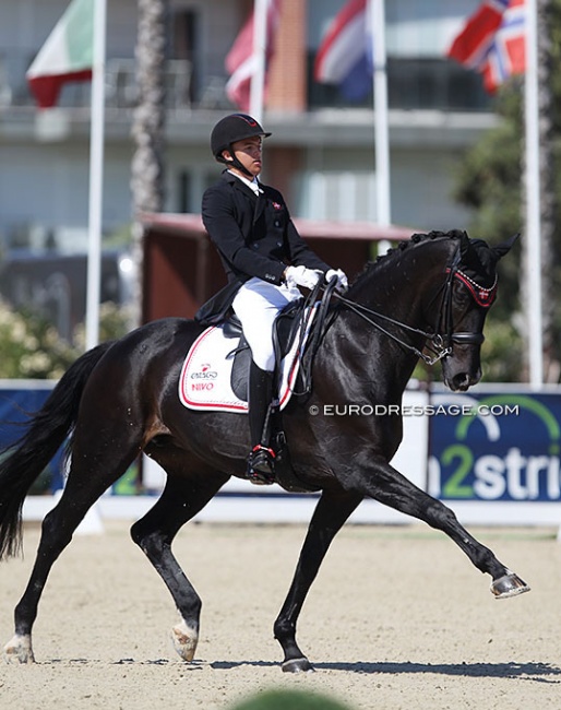 Alexander Yde Helgstrand and Grevens Sa Va at the 2021 European Junior Riders Championships :: Photo © Astrid Appels