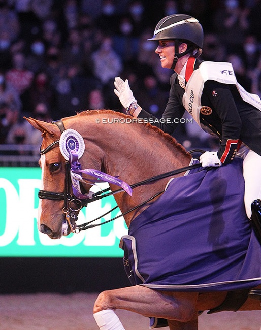 Charlotte Dujardin and Gio won the 2021 CDI-W London hosted at ExCel :: Photo © Astrid Appels
