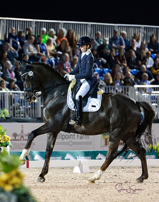 Laurence Vanommeslaghe and Edison win the 4* Kur at the 2022 CDI-W Wellington Week 5 :: Photo © Sue Stickle