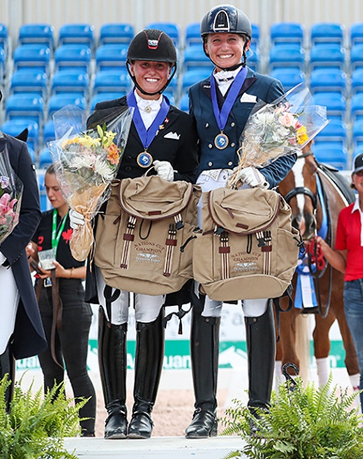 Canada’s gold medal winning under-25 Nations Cup team of Camille Carier Bergeron and Vanessa Creech-Terauds at the 2022 CDIO Wellington :: Photo © Sue Stickle