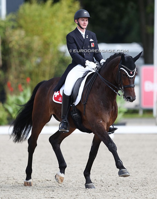 Carl-Lennart Korsch and Dias Desperados ST at the 2017 European Junior Riders Championships :: Photo © Astrid Appels