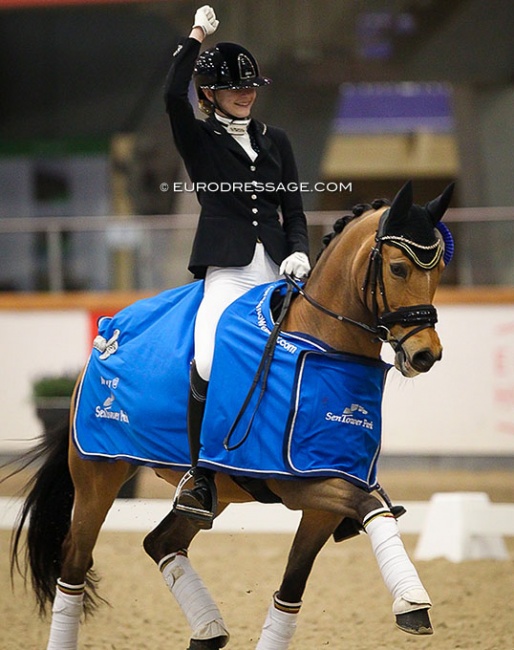 Liezel Everars and FS Capelli de Niro swept the pony division at the 2022 CDI Opglabbeek :: Photo © Astrid Appels