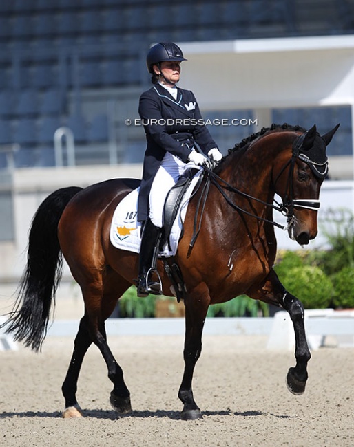 Gabriele Kiefer riding for Cyprus on Watson at the 2018 Aachen Dressage Days :: Photo © Astrid Appels