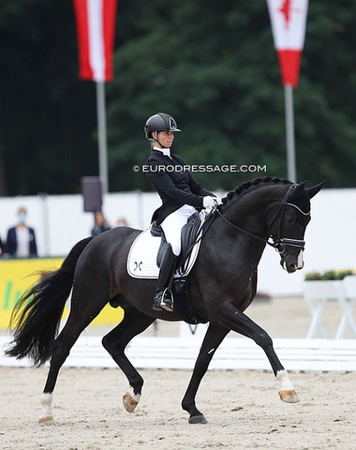 Eva Möller and Danciero at the 2021 World Young Horse Championships :: Photo © Astrid Appels