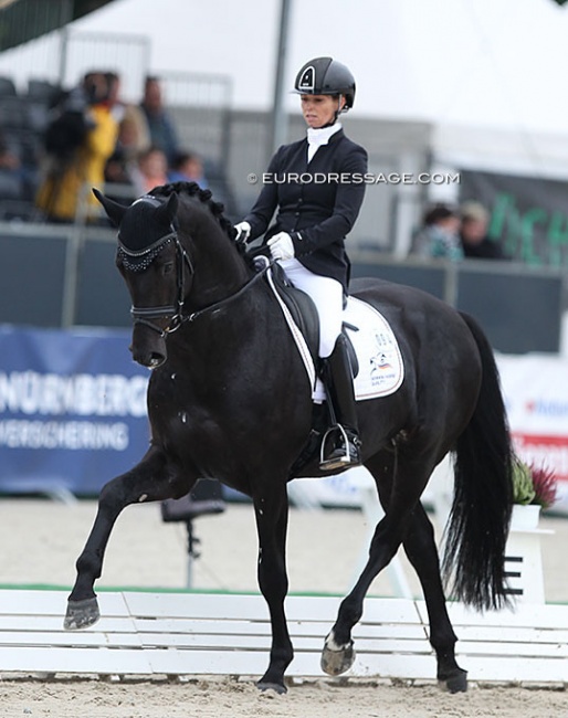 Eva Möller and Global Player at the 2021 World Championships for young horses in Verden last year :: Photo © Astrid Appels