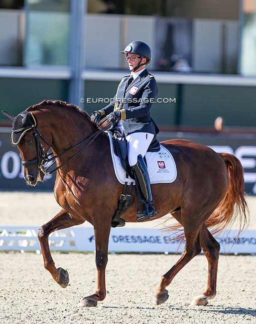 Żaneta Skowrońska Kozubik and Romantic P at the 2021 European Championships in Hagen :: Photo © Astrid Appels