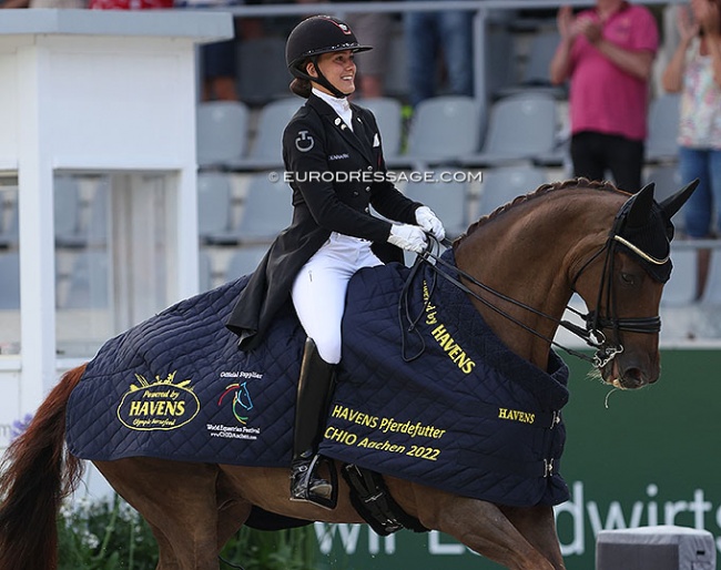 Cathrine Dufour and Bohemian win the 4* Grand Prix at the 2022 CDIO Aachen :: Photo © Astrid Appels