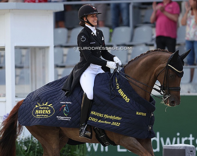 Cathrine Dufour and Bohemian win the 4* Grand Prix at the 2022 CDIO Aachen :: Photo © Astrid Appels