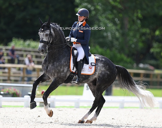 Thamar Zweistra on Hexagon's Ich Weiss at the 2022 CDIO Compiegne :: Photo © Astrid Appels
