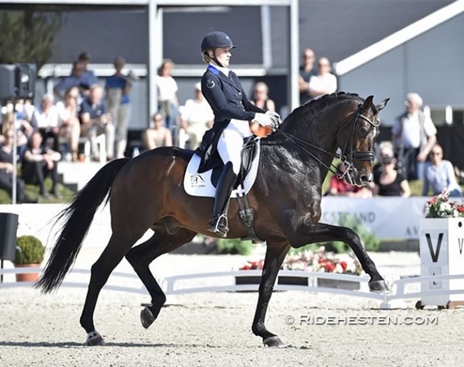 Nanna Merrald and her Tokyo Olympic ride Blue Hors Zack at the 2022 Danish Championships :: Photo © Ridehesten