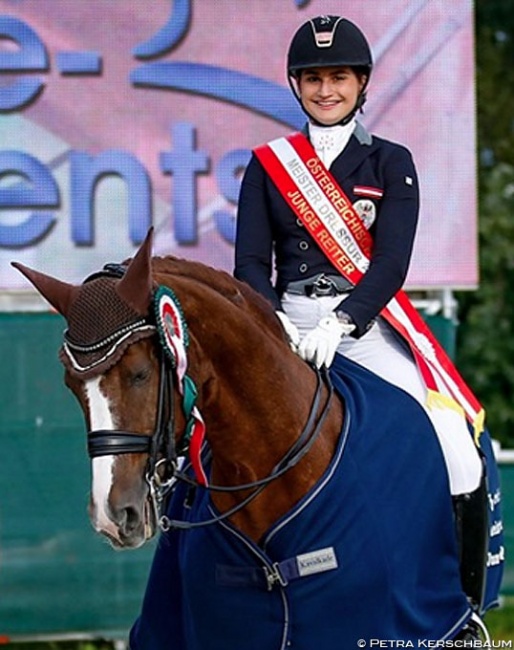 Nicola Ahorner winning the 2019 Austrian Young Riders Championships on Rhapsodie :: Photo © Petra Kerschbaum