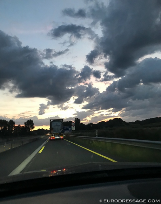 The cloudscape in the morning driving to Herning for the 2022 World Championships Dressage