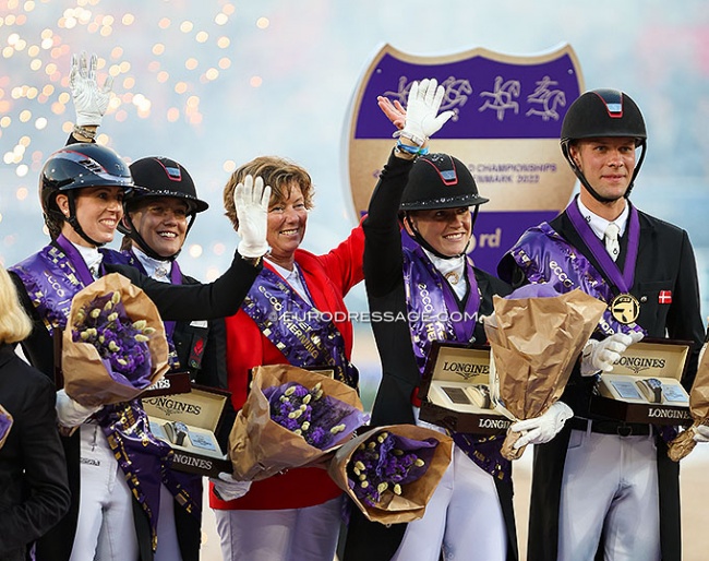 Team gold for Denmark at the 2022 World Championships Dressage in Herning :: Photo © Astrid Appels