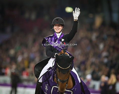 Dufour winning double silver and team gold at the 2022 World Championships in Herning :: Photo © Astrid Appels