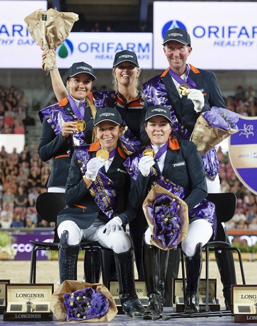 The Dutch team wins gold at the 2022 World Para Dressage Championships :: Photo © FEI