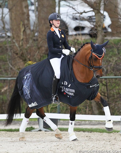 Sanne Buijs and Happy Feet at the 2018 CDI Nieuw en St. Joosland :: Photo © Astrid Appels
