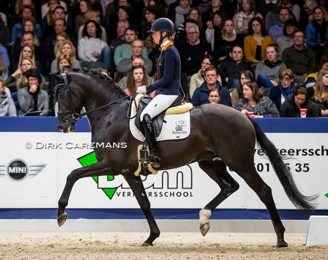 Kirsten Brouwer and Joyride E.H. at the 2019 KWPN Stallion Competition Finals :: Photo © Dirk Caremans
