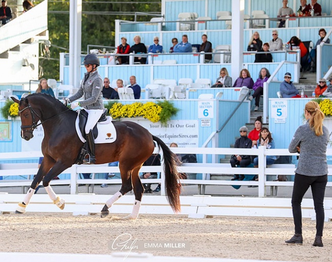 Silva Martin and Farouche in the Sabine Schut-Kery Masterclass at 2022 Dressage at Devon :: Photo © Emma Miller