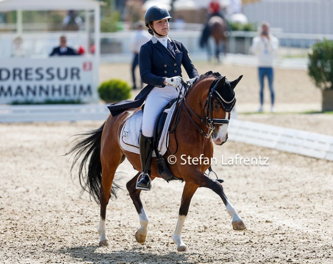 Victoria Rohrmuss on pony Corelli de Luxe in the Piaff Forderpreis qualifier in Mannheim :: Photo © Stefan Lafrentz