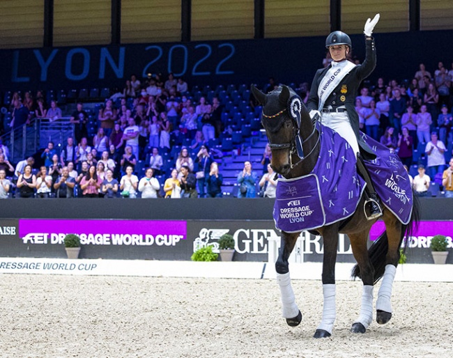 Reigning Olympic, European and World Cup champions Jessica von Bredow-Werndl and TSF Dalera BB claimed victory at the second leg of the FEI Dressage World Cup™ 2022/2023 Western European League in Lyon :: Photo © Digishots