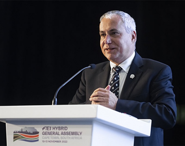 Ingmar de Vos at the 2022 FEI General Assembly in Cape Town (RSA) :: Photo © Richard Juilliart